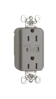 PASS AND SEYMOUR PT5262-GRYSP Extra Heavy Duty Duplex Receptacle, Surge Protective, Gray | CH4GXM