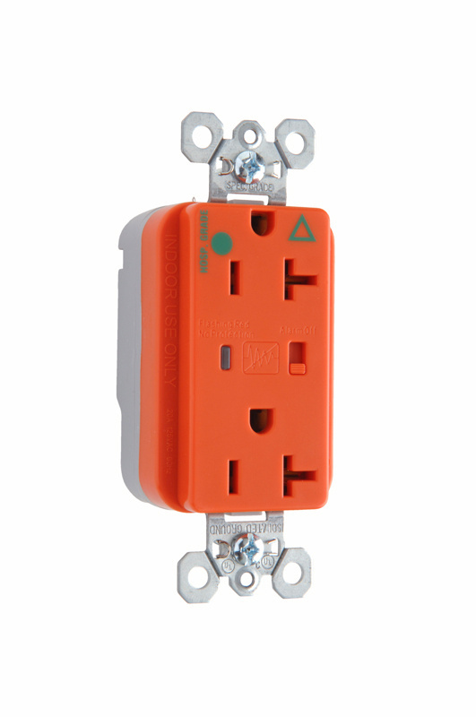 PASS AND SEYMOUR PTIG8300-OSP Duplex Receptacle, Isoltaed Ground, Surge Protective, Orange | CH4HAW