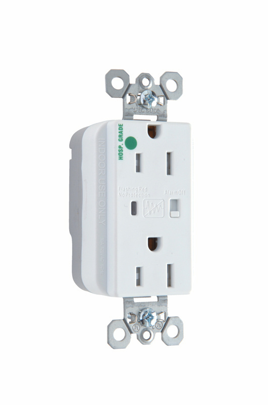 PASS AND SEYMOUR PTTR8200-WSP Tamper Resistant Duplex Receptacle, Hospital Grade, Surge Protective, White | CH4HBH