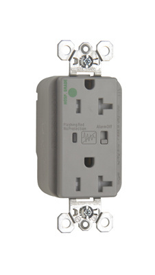 PASS AND SEYMOUR PTTR8300-GRYSP Tamper Resistant Duplex Receptacle, Hospital Grade, Surge Protective, Gray | CH4HBC