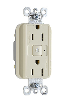 PASS AND SEYMOUR RF26252CD-LA Duplex Receptacle, Plug Load RF Dual Control Fed Spec, 15A, 125V, Light Almond | CH3YYA