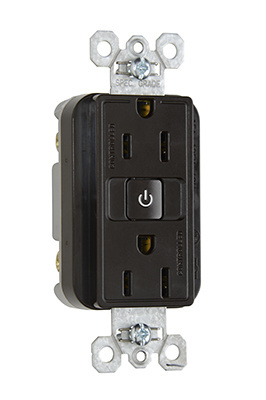 PASS AND SEYMOUR RF26252CD Duplex Receptacle, Plug Load RF Dual Control Fed Spec, 15A, 125V, Brown | CH3YXX