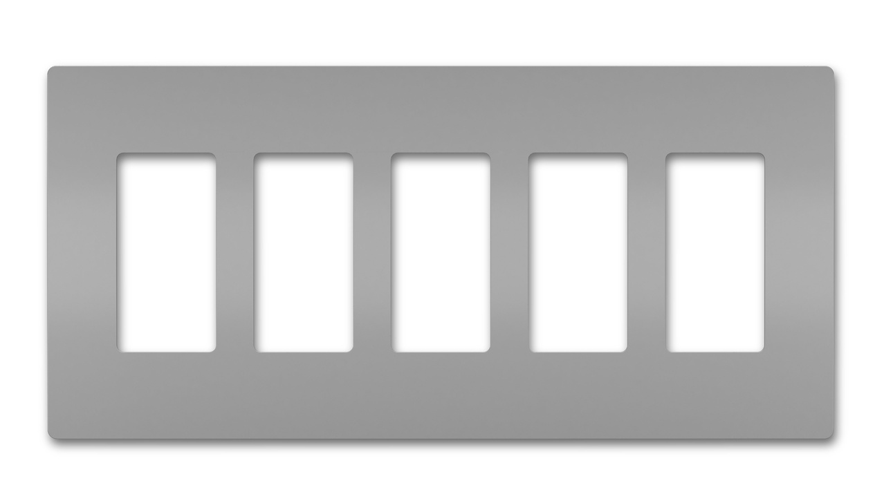 PASS AND SEYMOUR RWP265GRY Wall Plate, Screwless, 5 Gang | CH4JAT