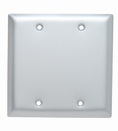 PASS AND SEYMOUR SA23 Blank Wall Plate, Box Mounted, 2 Gang, Aluminium | CH4BGX
