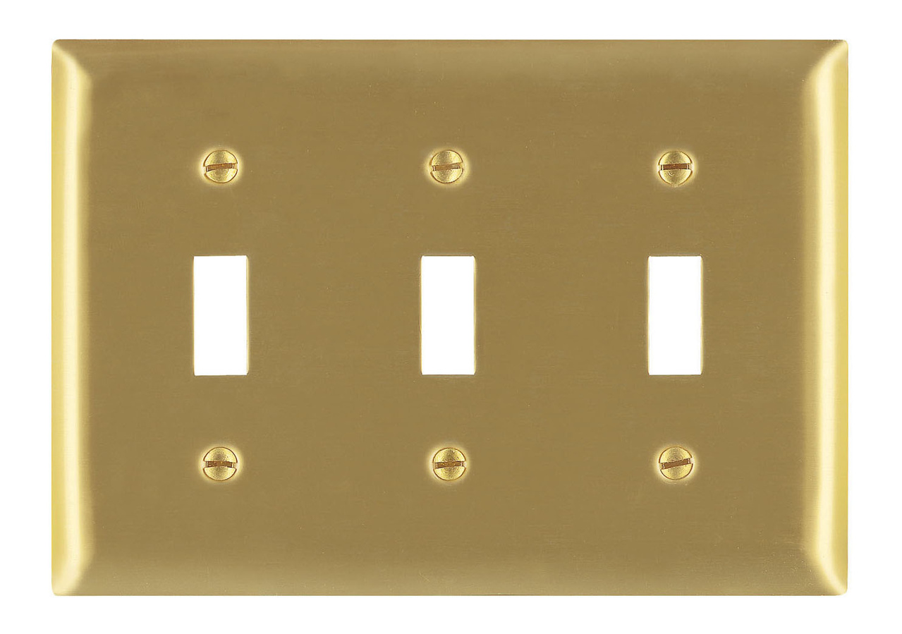 PASS AND SEYMOUR SB3 Toggle Switch Opening, 3 Gang, Brass | CH4MLD