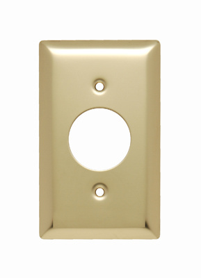 PASS AND SEYMOUR SB7-PB Single Receptacle Opening, 1 Gang, Polished Brass | CH4KAC