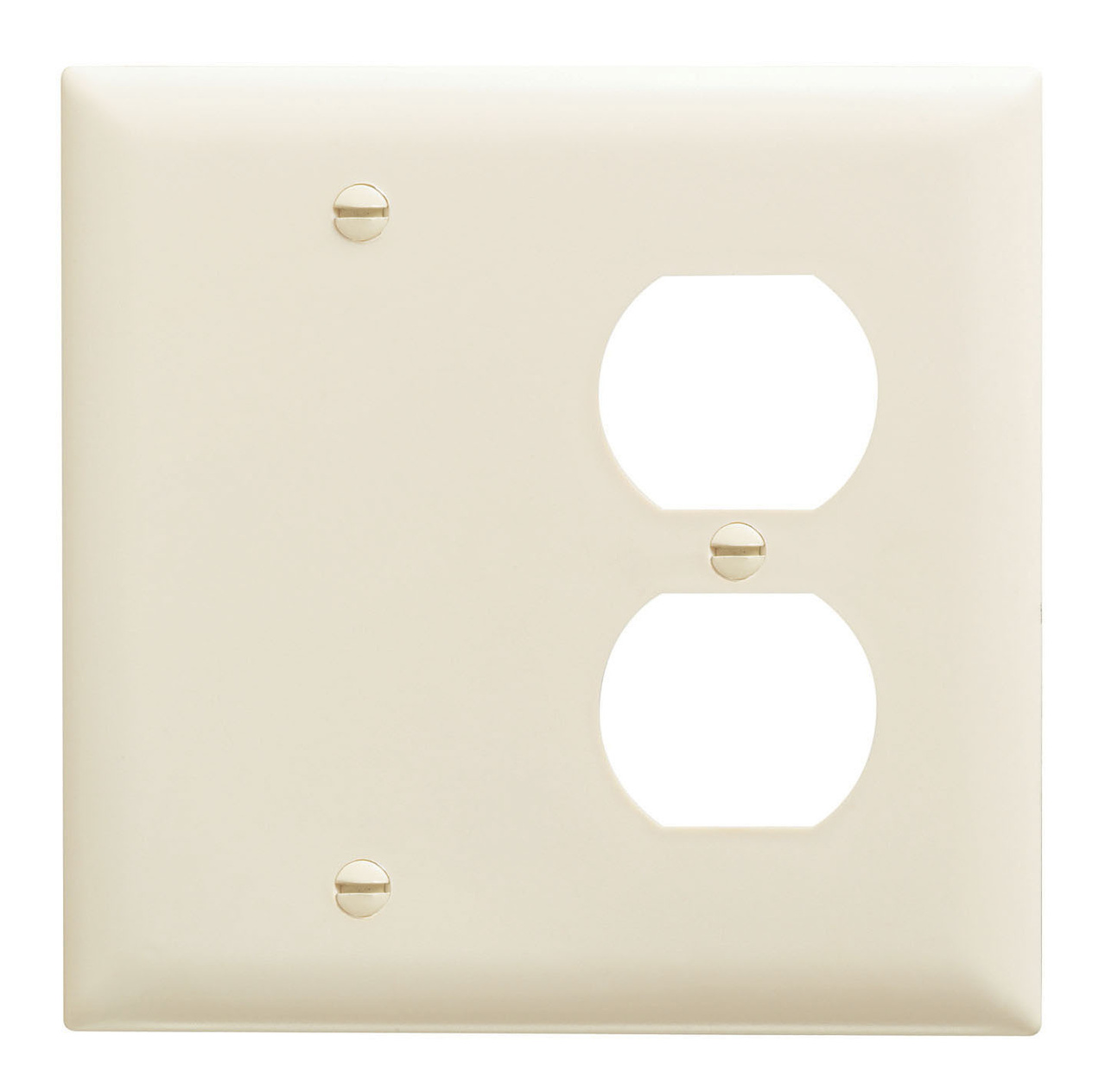 PASS AND SEYMOUR TP138-LA Combination Opening Wall Plate, 1 Blank And 1 Duplex Receptacle, 2 Gang | CH4BPH