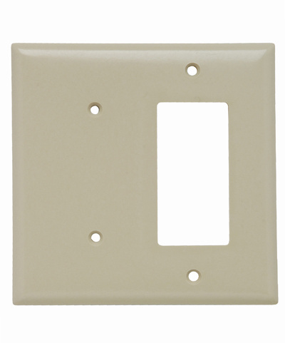 PASS AND SEYMOUR SP1426-I Combination Opening Wall Plate, 1 Blank And 1 Decorator, 2 Gang | CH4BNL