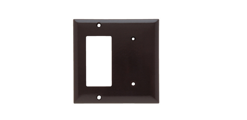PASS AND SEYMOUR SP1426 Combination Opening Wall Plate, 1 Blank And 1 Decorator, 2 Gang | CH4BNE