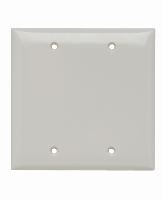 PASS AND SEYMOUR SP23-LA Blank Wall Plate, Box Mounted, 2 Gang, Light Almond | CH4BHJ