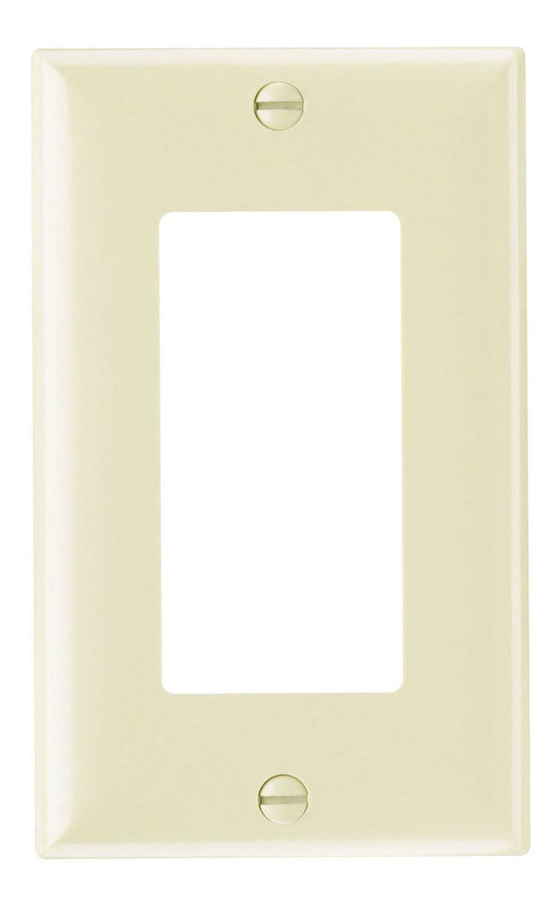 PASS AND SEYMOUR SP26-I Decorator Opening Wall Plate, 1 Gang, Ivory | CH4CLF