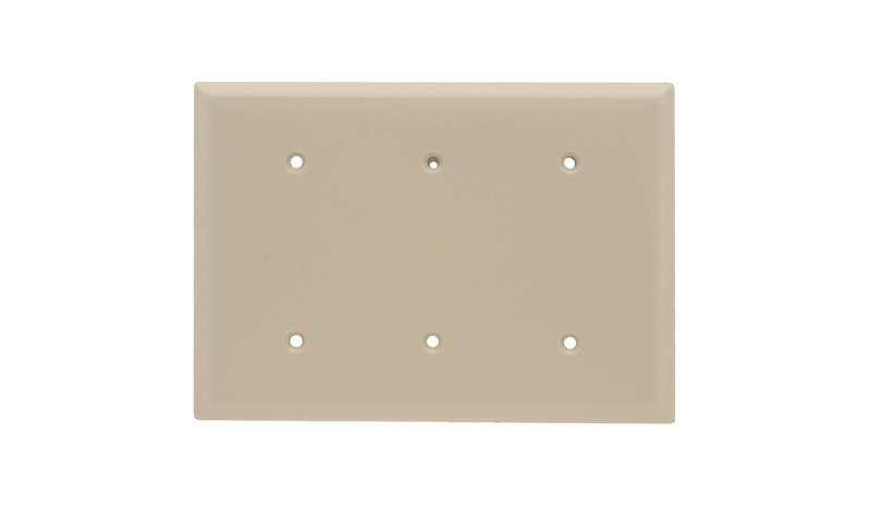 PASS AND SEYMOUR SP34-I Blank Wall Plate, Strap Mounted, 3 Gang, Ivory | CH4BJL
