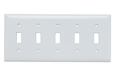 PASS AND SEYMOUR SP5-W Toggle Switch Opening, 5 Gang, White | CH4MHD