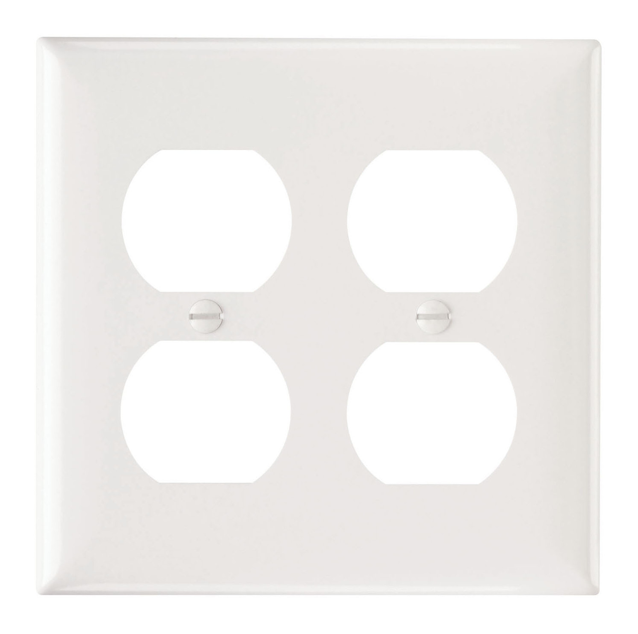 PASS AND SEYMOUR SP82-W Wall Plate, Duplex Receptacle Opening, 2 Gang, White | CH4CXN
