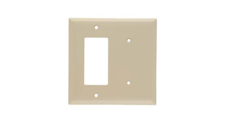 PASS AND SEYMOUR SPJ1426-I Combination Opening Wall Plate, 1 Blank And 1 Decorator, 2 Gang | CH4BNJ