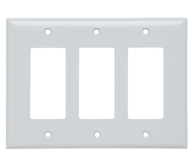 PASS AND SEYMOUR SPJ263-W Decorator Opening Wall Plate, 3 Gang, White | CH4CNJ