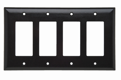 PASS AND SEYMOUR SPJ264 Decorator Opening Wall Plate, 4 Gang, Brown | CH4CJX