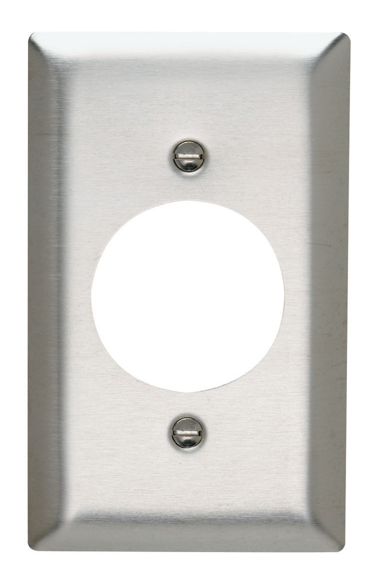 PASS AND SEYMOUR SS721 Wall Plate Receptacle Opening, 1 Gang, Stainless Steel | CH4HPW