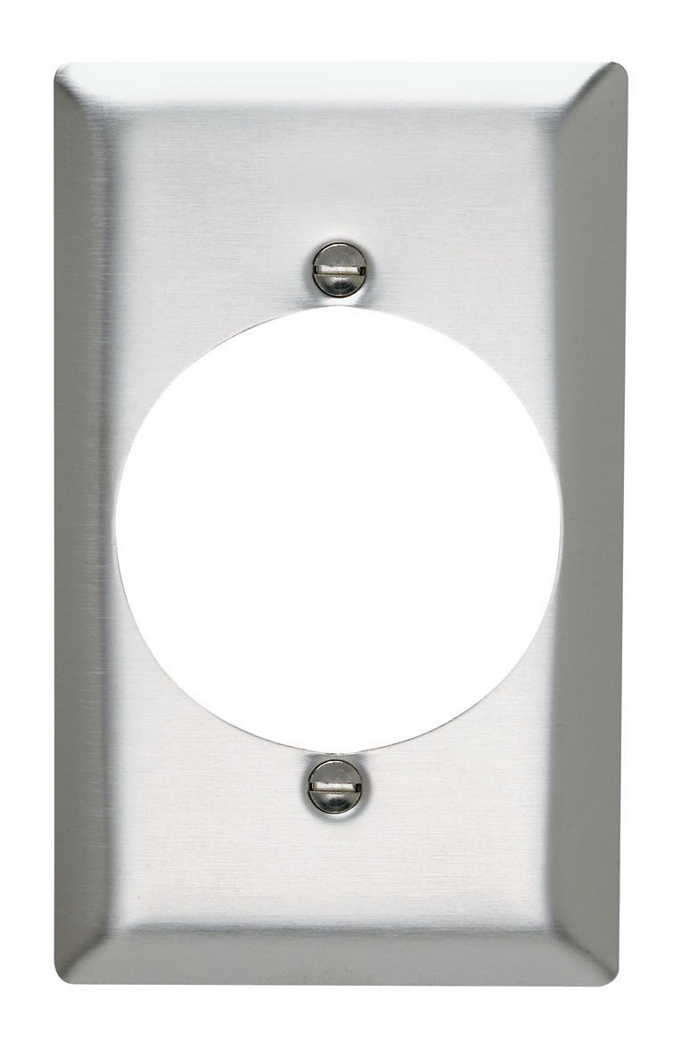 PASS AND SEYMOUR SS725 Wall Plate Receptacle Opening, 1 Gang, Stainless Steel | CH4HPT