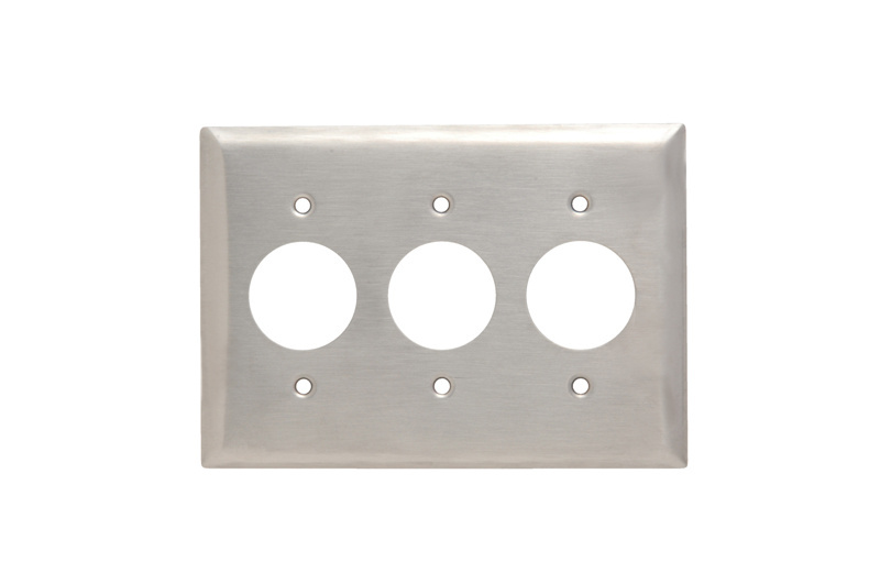 PASS AND SEYMOUR SS73 Single Receptacle Opening, 3 Gang, Stainless Steel | CH4KAJ