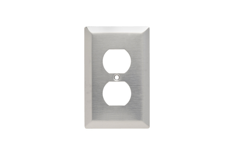 PASS AND SEYMOUR SSJ8 Wall Plate, Duplex Receptacle Opening, 1 Gang, 302/304 Stainless Steel | CH4CUN