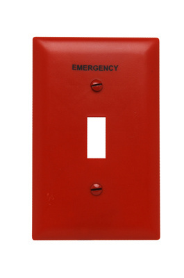 PASS AND SEYMOUR TP1-ERED Wall Plate, 1 Gang Toggle, Red | CH4GKX
