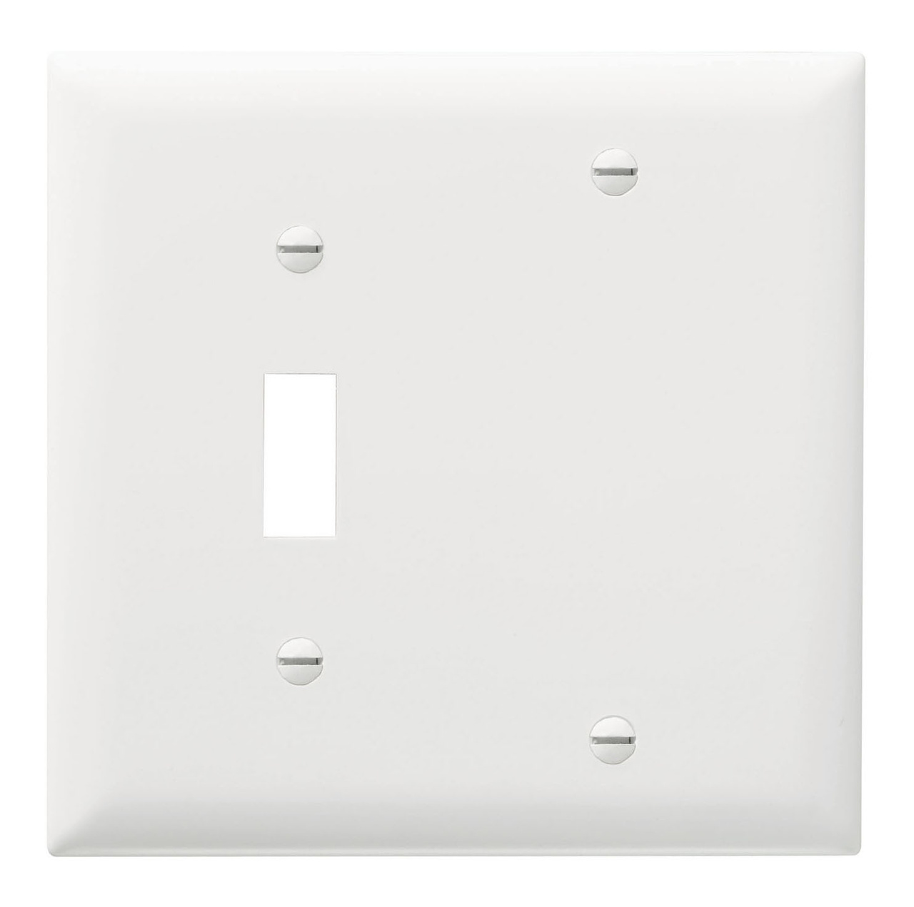 PASS AND SEYMOUR TP113-W Combination Opening Wall Plate, 1 Toggle Switch And 1 Blank, 2 Gang | CH4BTD