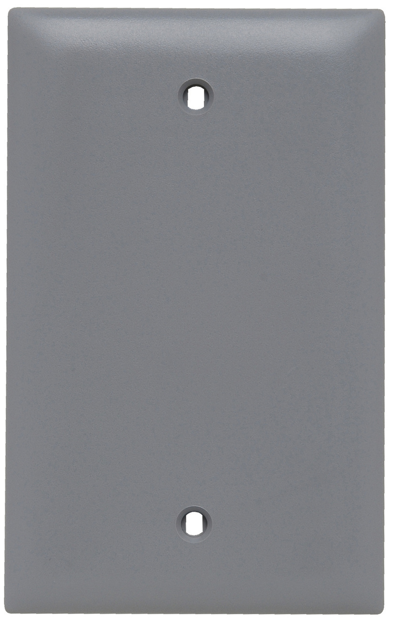 PASS AND SEYMOUR TP13-GRY Blank Wall Plate, Box Mounted, 1 Gang, Gray | CH4BFY