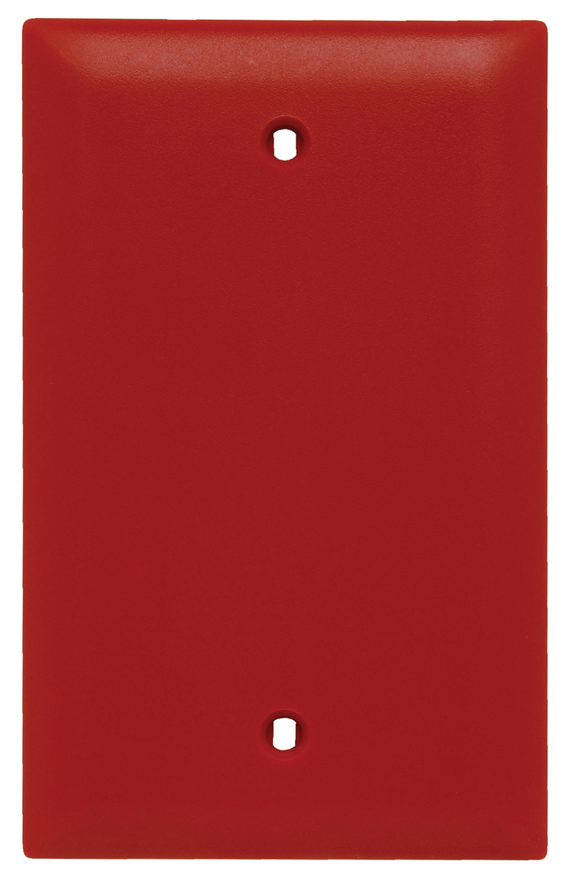 PASS AND SEYMOUR TP13-RED Blank Wall Plate, Box Mounted, 1 Gang, Red | CH4BGF