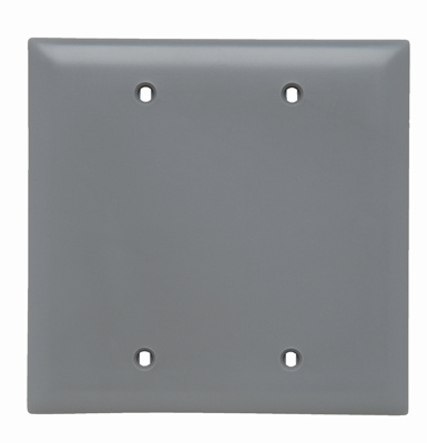PASS AND SEYMOUR TP24-GRY Blank Wall Plate, Strap Mounted, 2 Gang, Gray | CH4BJU
