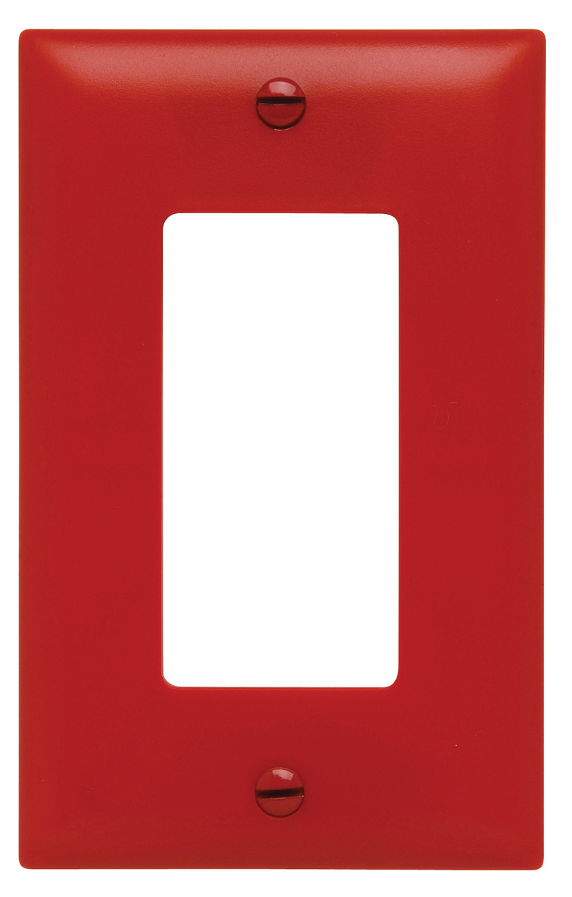 PASS AND SEYMOUR TP26-RED Wall Plate, 1 Gang, Thermoplastic, Red | CH4LQJ