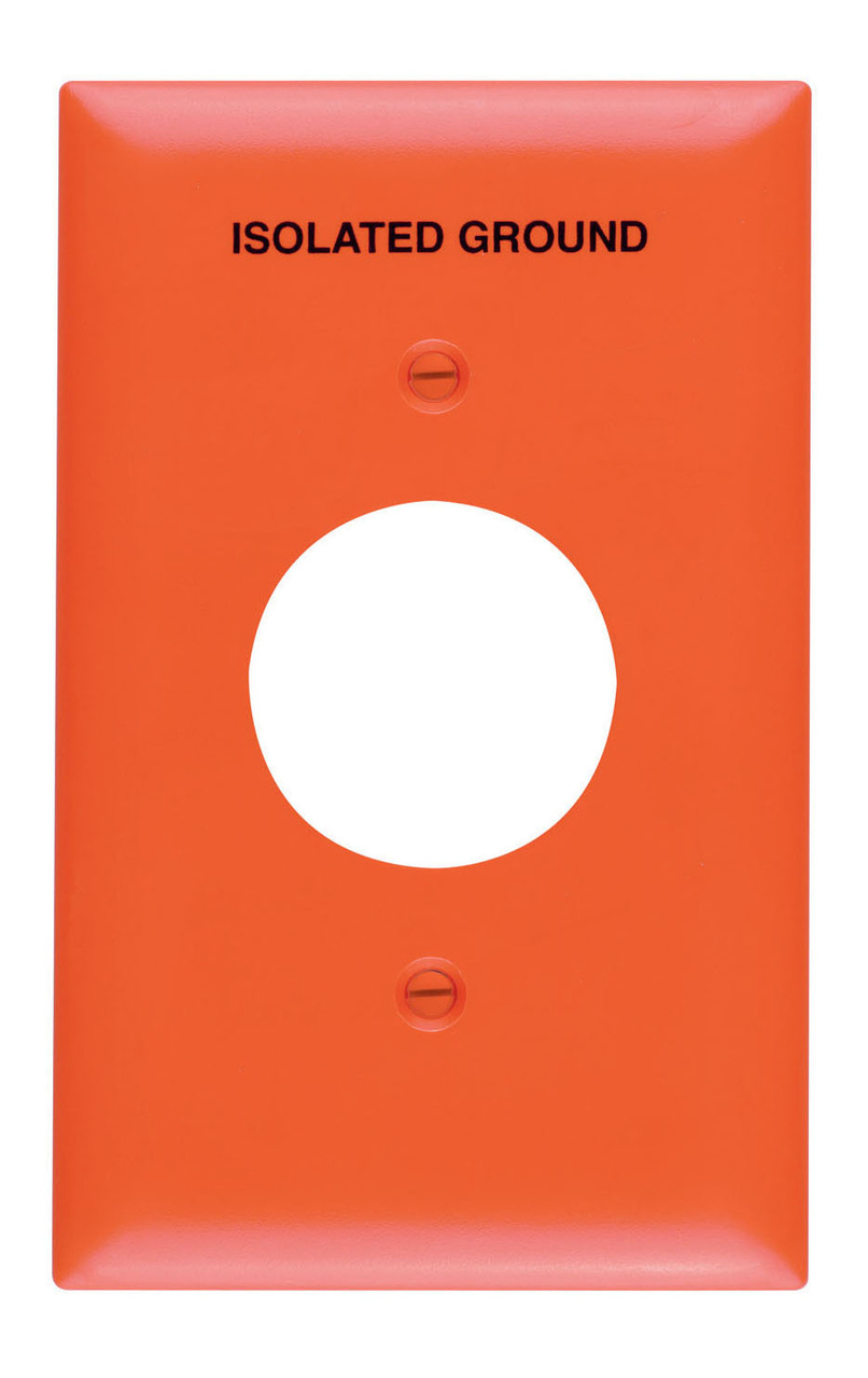 PASS AND SEYMOUR TP7-IG Single Receptacle Wall Plate, Isolated Ground, 1 Gang, Orange | CH4GLF