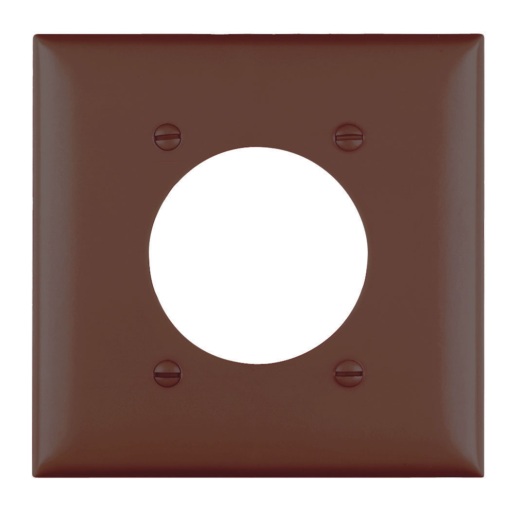 PASS AND SEYMOUR TP703 Wall Plate Receptacle Opening, 2 Gang, Brown | CH4HRD