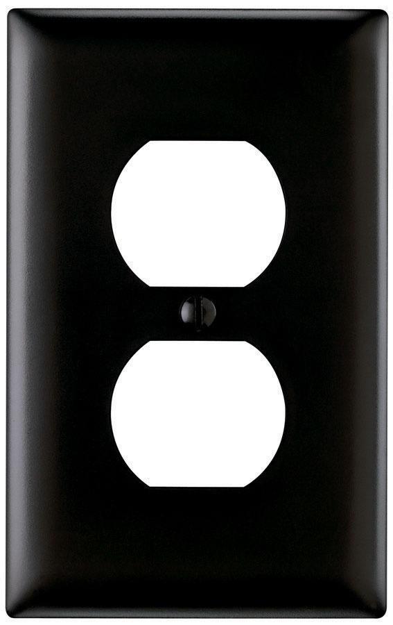 PASS AND SEYMOUR TP8-BK Wall Plate, Duplex Receptacle Opening, 1 Gang, Black | CH4CUT