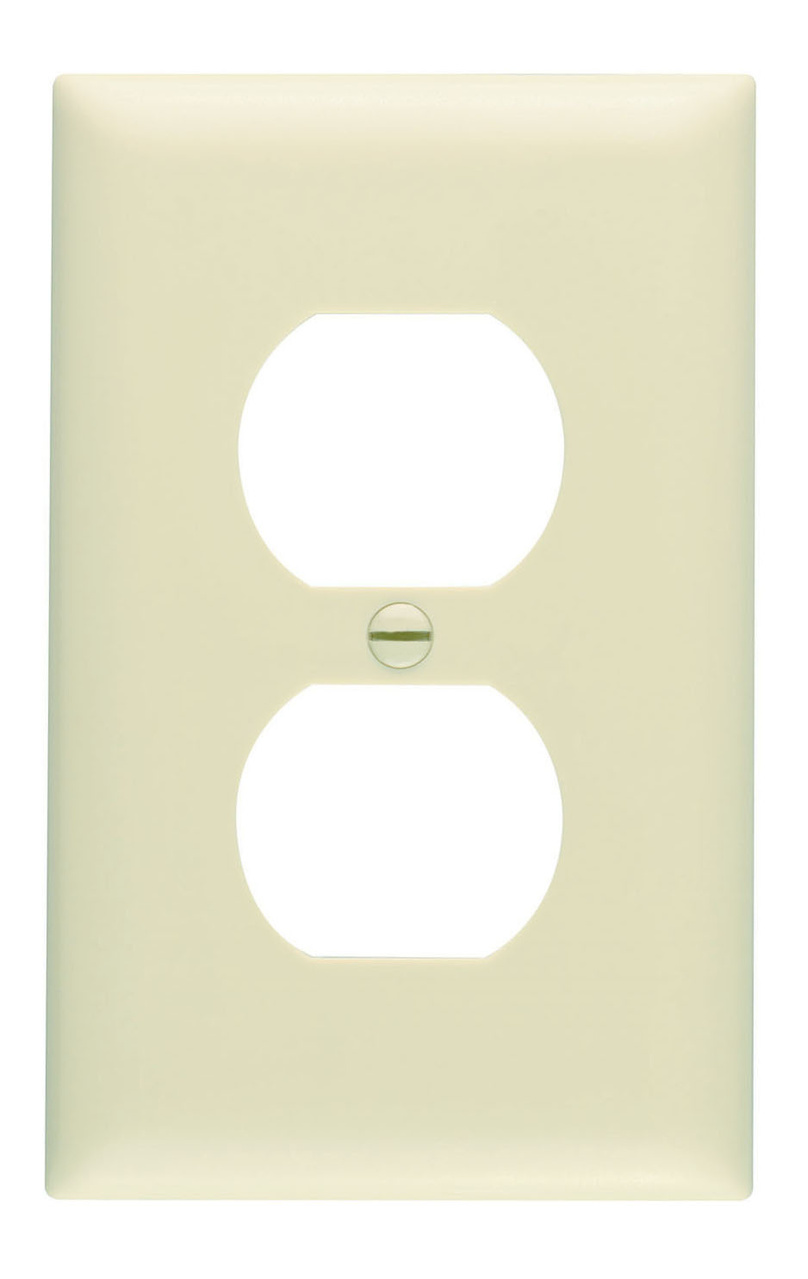 PASS AND SEYMOUR TP8-I Wall Plate, Duplex Receptacle Opening, 1 Gang, Ivory | CH4CVF