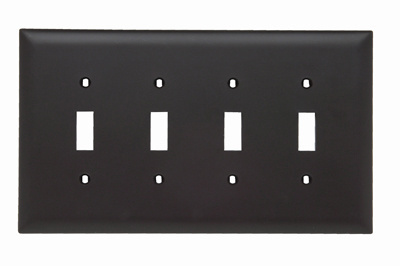 PASS AND SEYMOUR TPJ4 Toggle Switch Opening, 4 Gang, Brown | CH4MHL