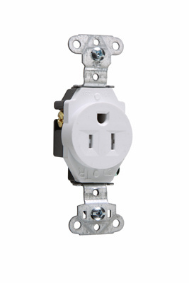 PASS AND SEYMOUR TR5251-W Single Receptacles Tamper-Resistant, Spec Grade, 15A, 125V, White | CH4LGE