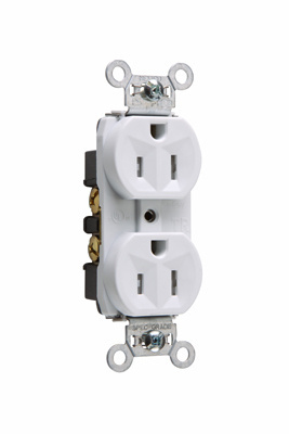 PASS AND SEYMOUR TR5262W Hard Use Duplex Receptacle, Spec Grade, Tamper Resistant, 15A, 125V, White | CH4LHL