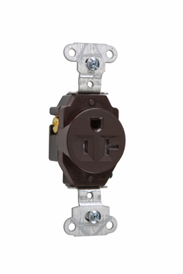 PASS AND SEYMOUR TR5351 Single Receptacles Tamper-Resistant, Spec Grade, 20A, 125V, Brown | CH4LGF