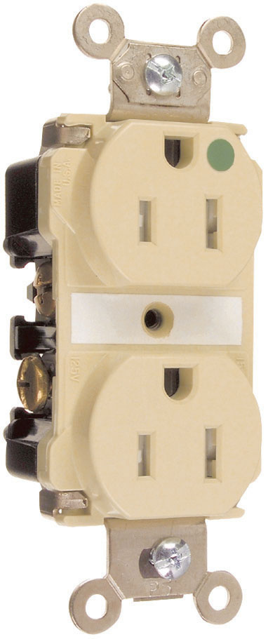 PASS AND SEYMOUR TR63-HI Duplex Receptacle, Hospital Grade, Tamper Resistant, 20A, 125V, Ivory | CH4LKY