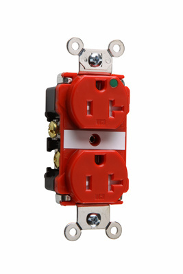 PASS AND SEYMOUR TR63-HRED Duplex Receptacle, Hospital Grade, Tamper Resistant, 20A, 125V, Red | CH4LLA