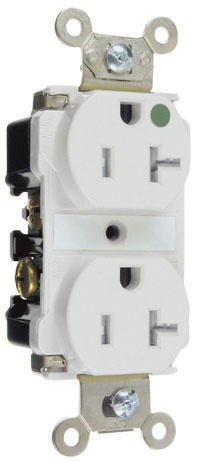 PASS AND SEYMOUR TR63-HW Duplex Receptacle, Hospital Grade, Tamper Resistant, 20A, 125V, White | CH4LLB