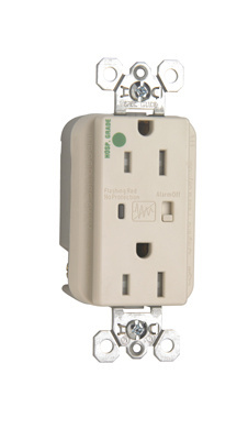 PASS AND SEYMOUR TR8200-LASP Extra Heavy Duty Duplex Receptacle, Hospital Grade, Light Almond | CH4LKM