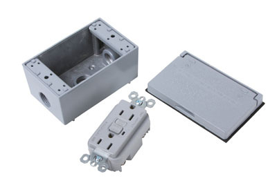 PASS AND SEYMOUR WPGFIKIT Weatherproof Safety Outlet Kit, Gray | CH4MXK