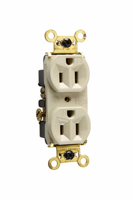 PASS AND SEYMOUR WR5262-I Heavy Duty Duplex Receptacle, Spec Grade, Weather Resistant, 15A, 125V, Ivory | CH4MXX