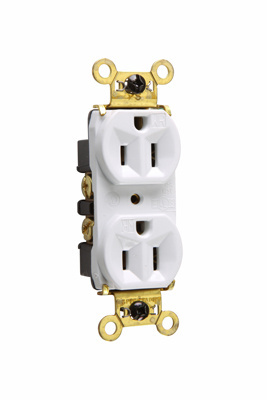 PASS AND SEYMOUR WR5262-W Heavy Duty Duplex Receptacle, Spec Grade, Weather Resistant, 15A, 125V, White | CH4MXY