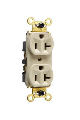 PASS AND SEYMOUR WR5362-I Heavy Duty Duplex Receptacle, Spec Grade, Weather Resistant, 20A, 125V, Ivory | CH4MYA