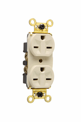 PASS AND SEYMOUR WR5662-I Heavy Duty Duplex Receptacle, Spec Grade, Weather Resistant, 15A, 125V, Ivory | CH4MXZ