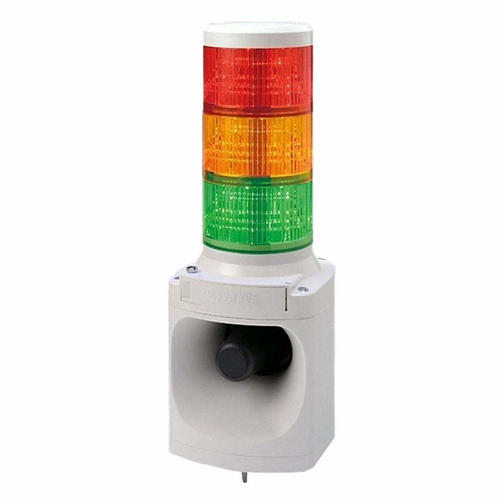 Audible Alarms, 3 Tier, No Sounder Tier, IP53, Amber/Green/Red, Direct Wire, Wire Leads