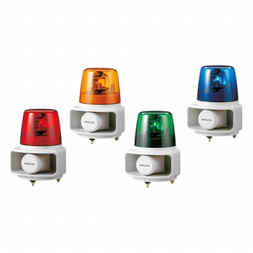 Audible Alarms, 24V DC, 10 1/4 Inch Overall Length, 6 3/8 Inch Overall Dia, Incandescent